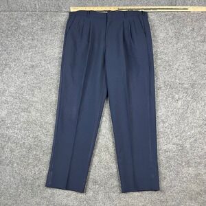 Street Smart Dress Pants Mens‎ Size 38x29 Navy Blue Pleated Classic Made in USA